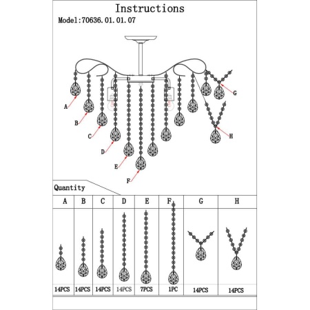 Потолочная люстра Seven Fires Андренна 70636.01.01.07