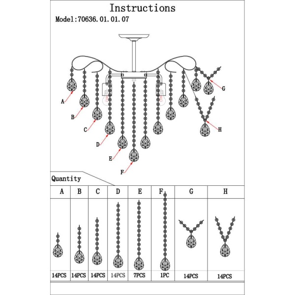 Потолочная люстра Seven Fires Андренна 70636.01.01.07