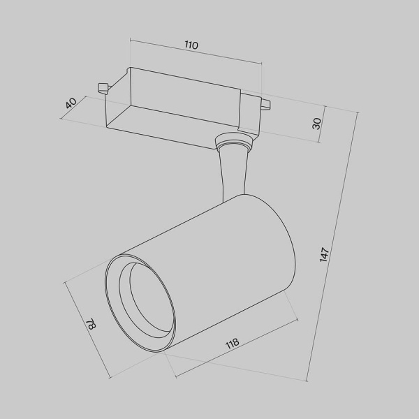 Трековый светильник Maytoni Technical Vuoro TR003-1-10W3K-M-B