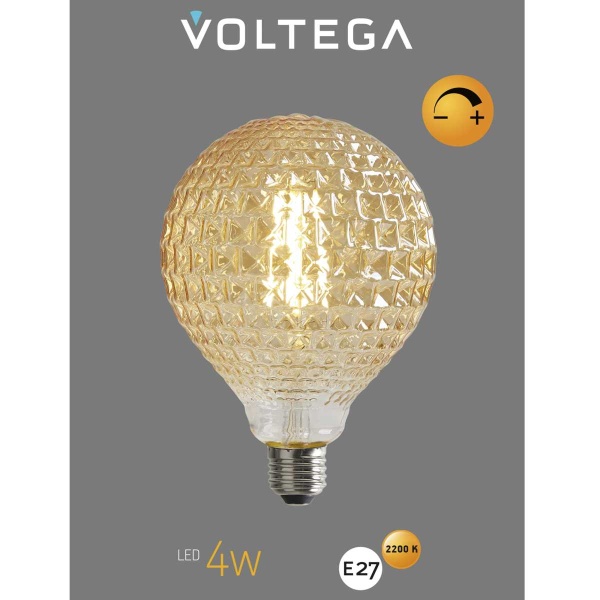 Лампа светодиодная филаментная Voltega 271 E27 4W 2200K желтая 8576
