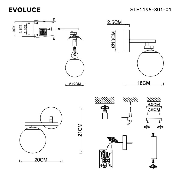 Настенный светильник EVOLUCE SLE1195-301-01