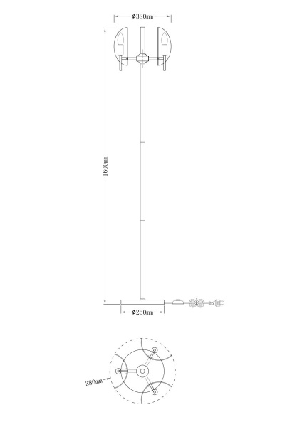 Торшер Moderli Ardis V7092-3F