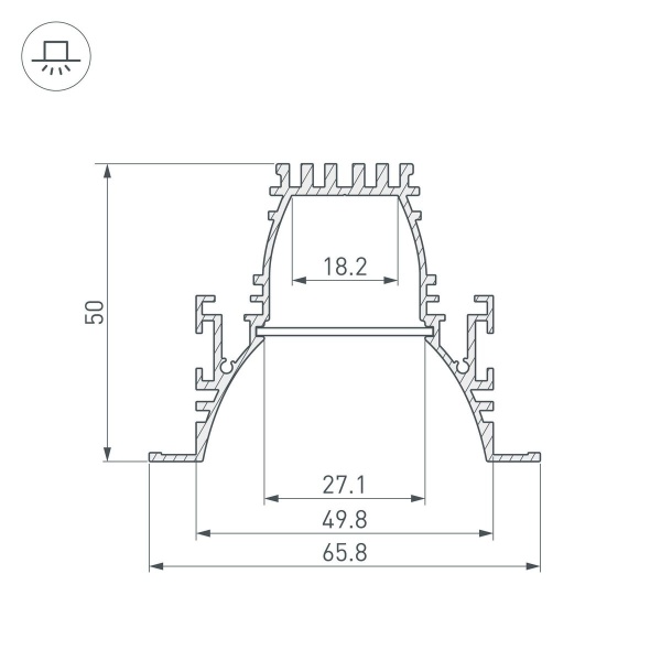 Профиль Arlight ARH-Line-6650-F-Comfort-2000 Anod 036351
