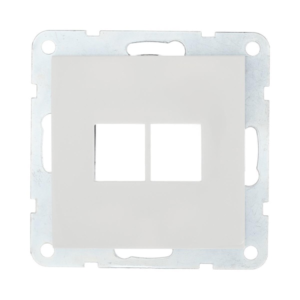 Накладка LK Studio с суппортом розетки компьютерной и телефонной на 2 входа (белый) БЕЗ разъема LK60 866204-0