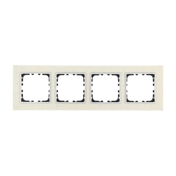 Рамка LK Studio 4-постовая из декоративного камня (белый мрамор) LK60 864489-1