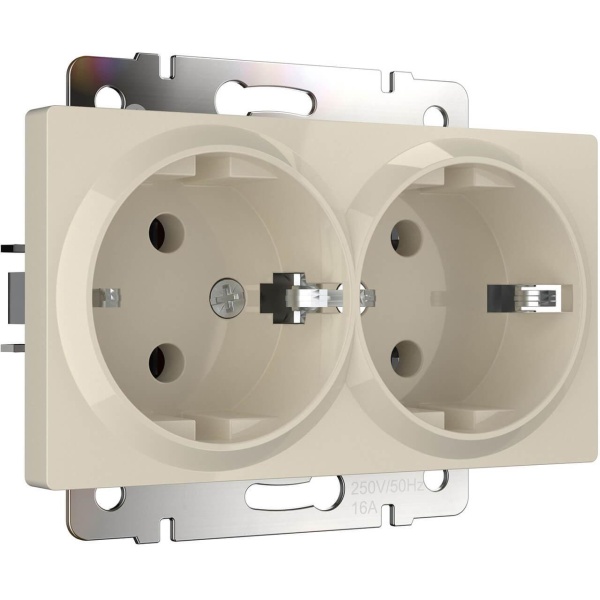 Розетка двойная с заземлением Werkel слоновая кость W1172003 4690389155840 Розетка двойная с заземлением Werkel слоновая кость W1172003 4690389155840