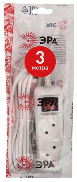 Удлинитель ЭРА 2гн 3м б/з U-2s-3m-2x1 Б0044047 Удлинитель ЭРА 2гн 3м б/з U-2s-3m-2x1 Б0044047