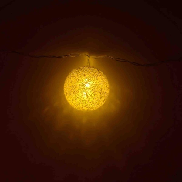 Гирлянда Apeyron шарики нитяные 240V теплый белый 15-55