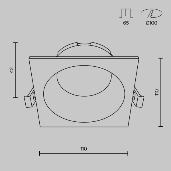 Встраиваемый светильник Maytoni Technical DL126-GX53-SQ-W
