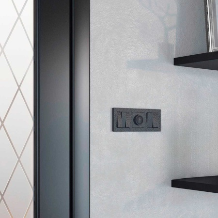 Выключатель Werkel Hammer двухклавишный проходной черный W1222008 4690389162473