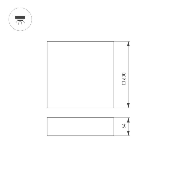 Потолочный светодиодный светильник Arlight IM-Quadro-Emergency-3H-S600x600-64W Warm3000 041048