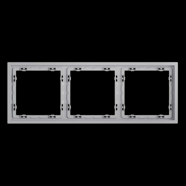 Рамка пластиковая S70 на 3 поста, (серый) Voltum VLS100316
