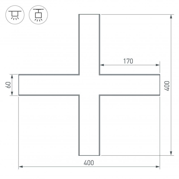 Коннектор X-образный Arlight SL-Line-6070 030143 Коннектор X-образный Arlight SL-Line-6070 030143