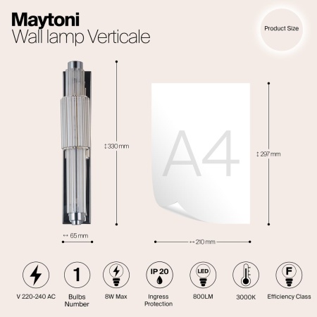 Настенный светильник Maytoni Verticale MOD308WL-L9CG3K
