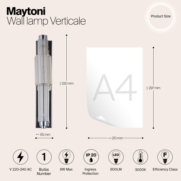 Настенный светильник Maytoni Verticale MOD308WL-L9CG3K