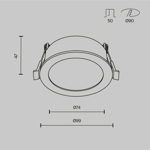 Встраиваемый светильник Maytoni Technical Downlight Orb DL130-GX53-B