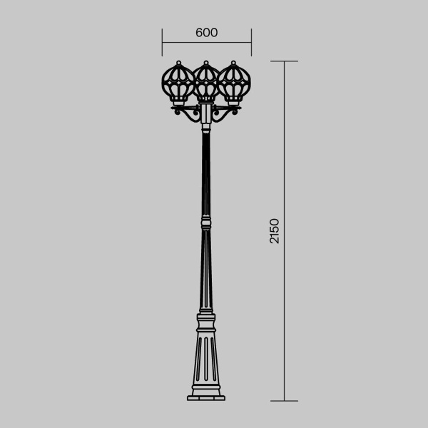 Садово-парковый светильник Maytoni Via O023FL-03G