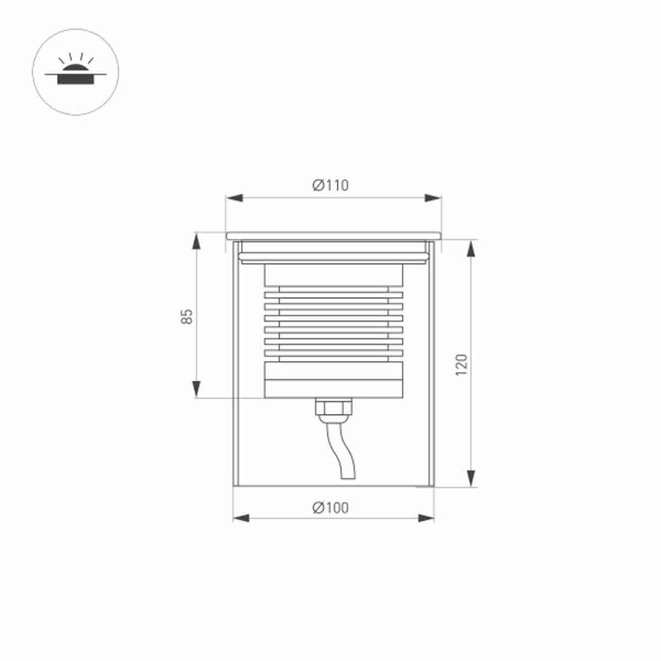 Встраиваемый светодиодный светильник Arlight LTD-GROUND-R110-15W Day4000 033578