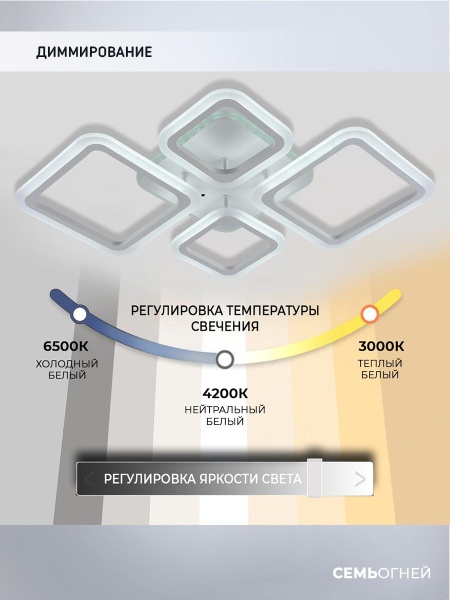 Потолочная светодиодная люстра Seven Fires Makena SF5009/5C-WT-RGB