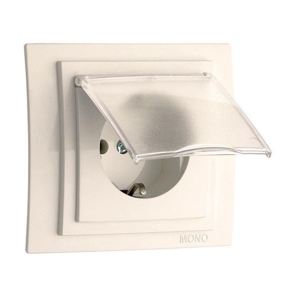 Розетка 2К+З Mono Electric Larissa 16A 250V с крышкой винтовое подключение слоновая кость 103-010121-118 Розетка 2К+З Mono Electric Larissa 16A 250V с крышкой винтовое подключение слоновая кость 103-010121-118