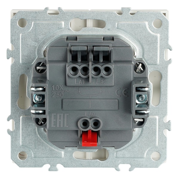 Выключатель 2-клавишный (механизм), СЗК, Stekker, 250В, 10А Эмили, RSW10-5104-01ZK, белый фарфор, soft touch 50231