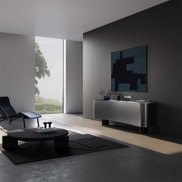 Розетка акустическая встраиваемая Voltum S70 4-местная, (сталь) VLS060305