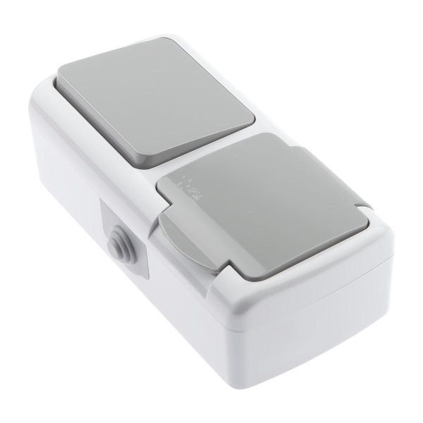 Блок розетка-выключатель ЭРА Intro Atlantic IP54 16/10A 250V с крышкой 5-701-03 Б0050947 Блок розетка-выключатель ЭРА Intro Atlantic IP54 16/10A 250V с крышкой 5-701-03 Б0050947