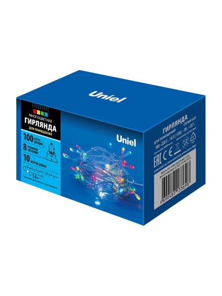 Светодиодная гирлянда Uniel 220V разноцветный ULD-S1000-100/DTA Multi IP20 UL-00007199
