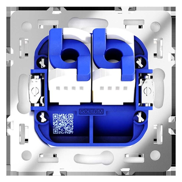 Розетка компьютерная встраиваемая Voltum S70 двойная RJ45+RJ45 кат.6, (белый матовый) VLS060202