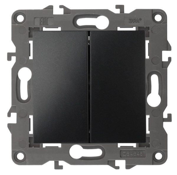 Переключатель двухклавишный ЭРА Elegance 10AX 250V 14-1106-05 Б0034247 Переключатель двухклавишный ЭРА Elegance 10AX 250V 14-1106-05 Б0034247