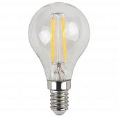 Лампа светодиодная филаментная ЭРА E14 5W 4000K прозрачная F-LED P45-5W-840-E14