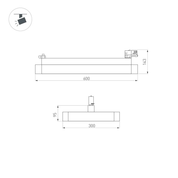 Трековый светодиодный светильник Arlight LGD-Afina-4TR-S600x300-50W Day4000 035495(1)
