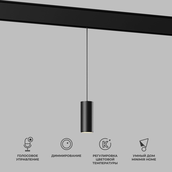 Подвесной трековый светодиодный светильник Elektrostandard (Умный дом) Slim Magnetic Dim Amend 85072/01 черный a063533