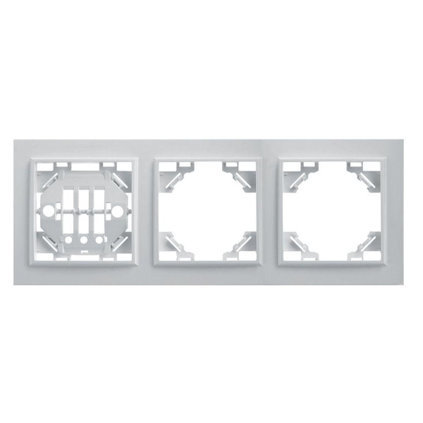 Рамка 3-местная горизонтальная Stekker, PFR00-9003-01 Эрна, белый 39056