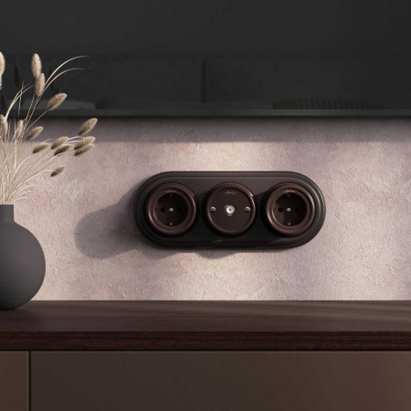 W5683014/ ТВ розетка (коричневый) Ретро