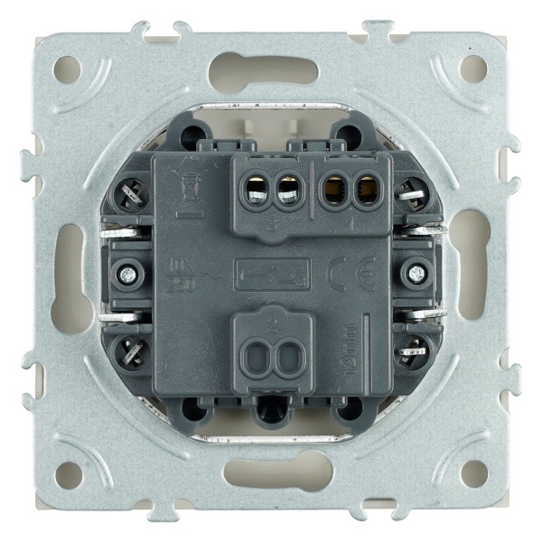 Выключатель 1-клавишный (механизм), Stekker, 250В, 10А Эмили, RSW10-5103-08, кашемир, soft touch 49891