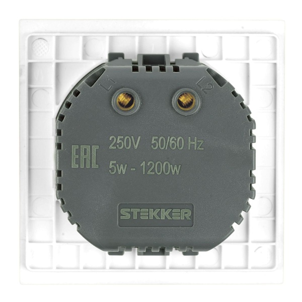 Выключатель диммирующий (механизм) Stekker 250В 1200W Мия RSW10-3106-01 белая магнолия 50566