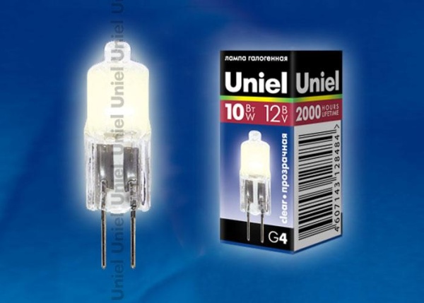 Лампа галогенная Uniel G4 10W прозрачная JC-12/10/G4 CL 00480 Лампа галогенная Uniel G4 10W прозрачная JC-12/10/G4 CL 00480