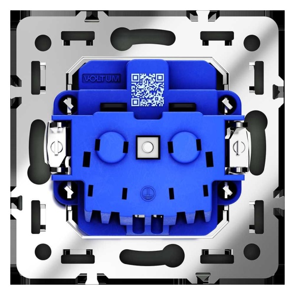 Розетка встраиваемая Voltum S70 с заземлением и защитными шторками, 16А, (черный матовый) VLS040208