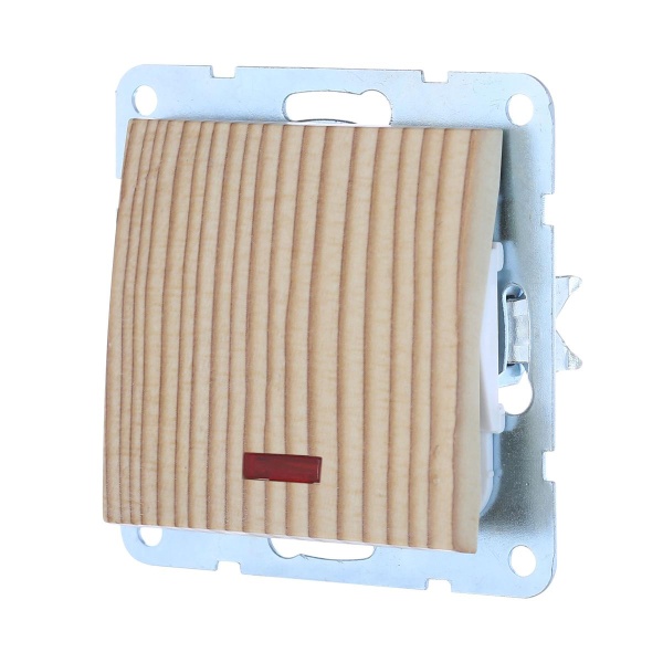 Переключатель LK Studio 1-кл., на 2 направления, c индикатором (схема 6L) 16 A, 250 B (сосна) LK60 860425-1