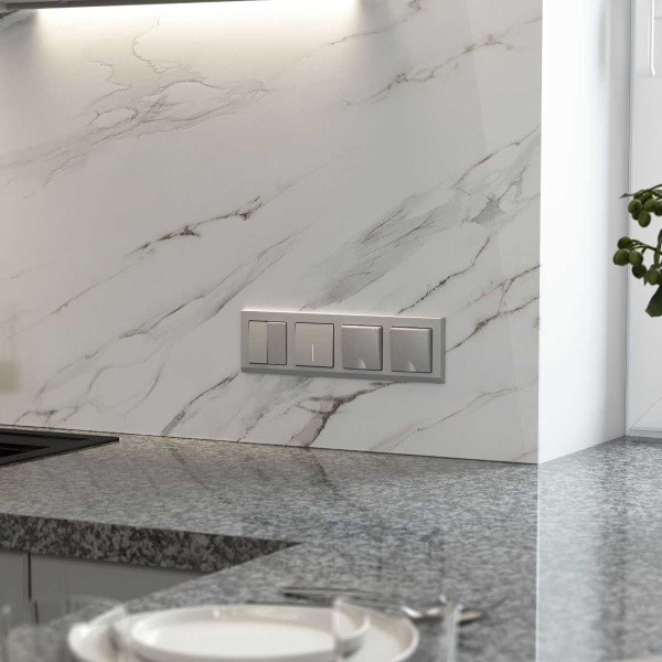 Выключатель Werkel одноклавишный проходной с подсветкой серебро W1112165 4690389195525