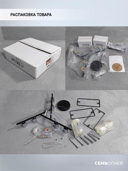 Потолочная люстра Seven Fires Berit WD3548/6C-BK-CR-CL