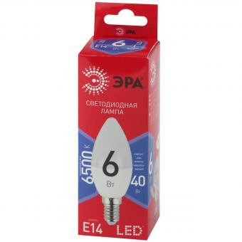 Лампа светодиодная ЭРА E14 6W 6500K матовая B35-6W-865-E14 R