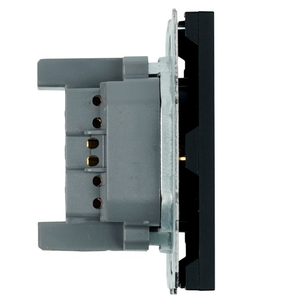 Розетка 1-местная с з/ш, с/з (механизм), СЗК, Stekker, 250В, 16А Эмили, RST16-5110-05ZK, черный уголь, soft touch 50251