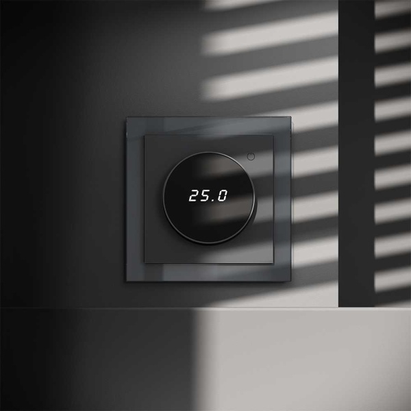 Терморегулятор электронный Voltum S70 с индикацией и датчиком, для теплого пола, (графит) VLS070107