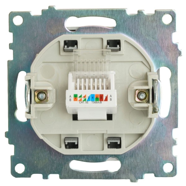 Розетка компьютерная RJ-45 Stekker Катрин графит GLS00-7107-06 49418
