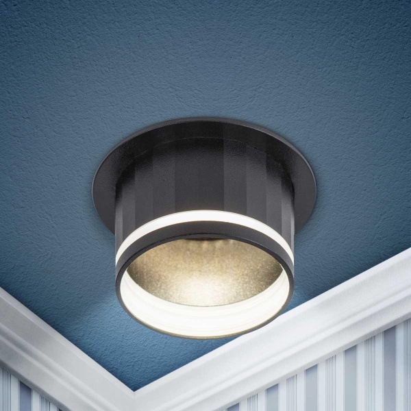 Светильник встраиваемый декоративный ЭРА DK111 BK под лампу MR16 GU5.3 черный Б0058432