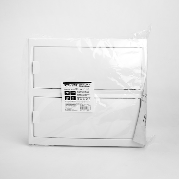 Бокс настенный STEKKER EBX50-3/24-20 24 модуля, белый, пластик, серия Standart