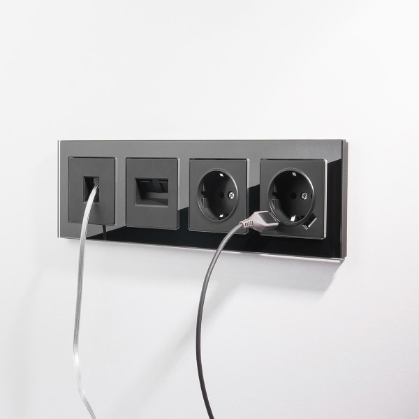 Розетка Werkel Ethernet RJ-45 черный матовый W1181008 4690389156946 Розетка Werkel Ethernet RJ-45 черный матовый W1181008 4690389156946