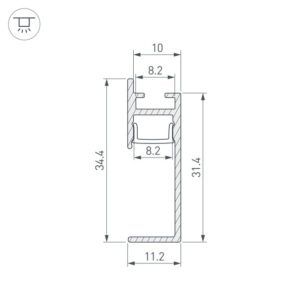 Профиль встраиваемый Arlight Plintus-H35-F-2000 Black 043599